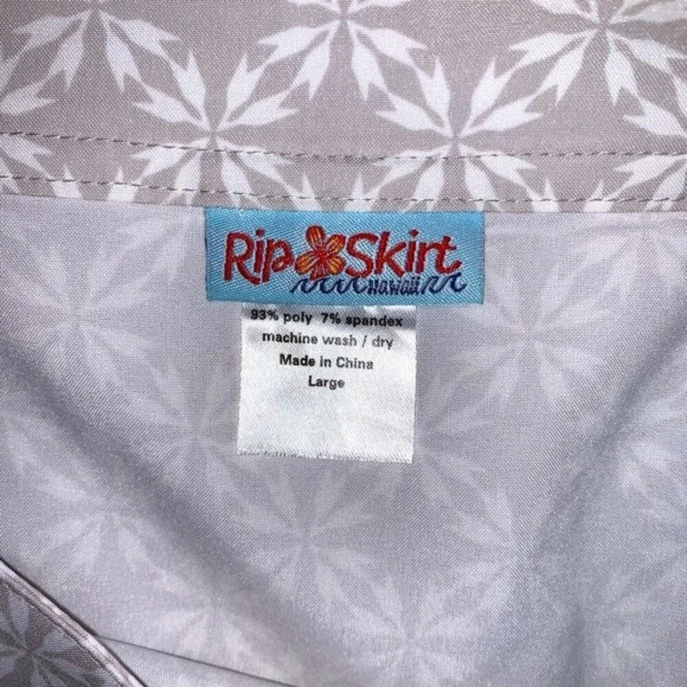 RIP SKIRT Hawaii Wrap Skirt Cover Up Women’s Large Grey Stretch Golf Tennis